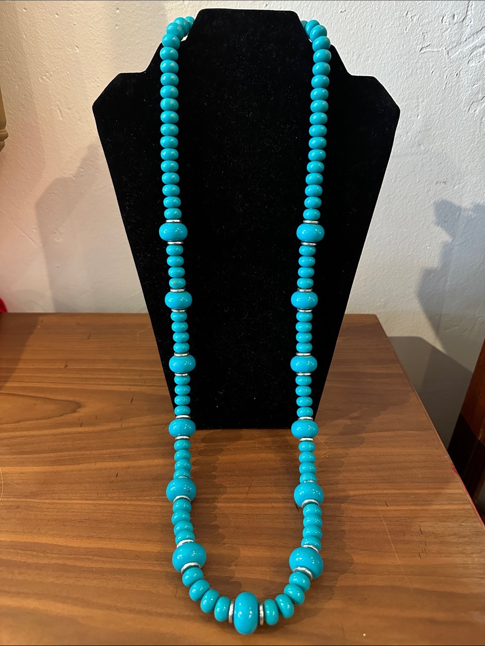 Turquoise Beaded Long Necklace - Women Jewelry